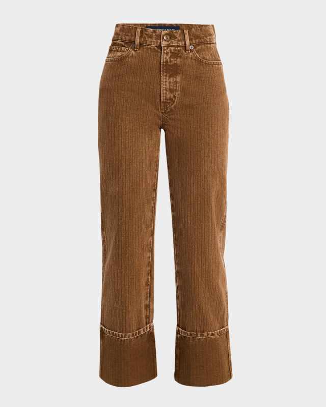 Dylan High-Rise Straight Cuffed Jeans